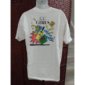 Vintage 90s Canadian Club whiskey Promo T Shirt CC Citrus Suck One Back XL